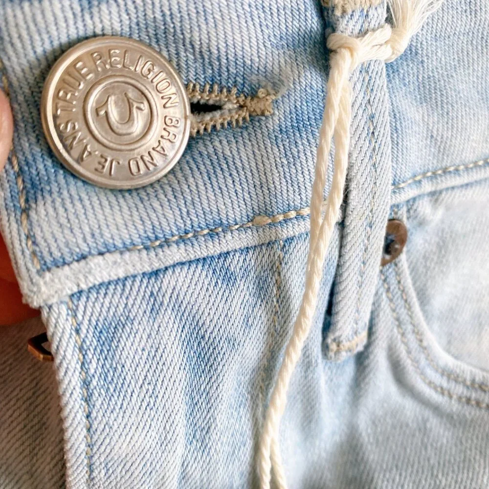 NWT True Religion Mid Rise Light Blue Straight Jean - Picture 3 of 7